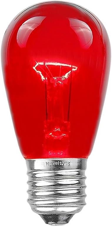 Novelty Lights 25 Pack S14 Outdoor Patio Edison Replacement Bulbs, E27 Medium Base, Multi, 11 Watt