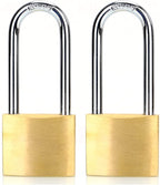 ABRAFOX Lock Solid Brass Keyed Different Long Shackle Padlock -（1-9/16 inch 40mm 2pack