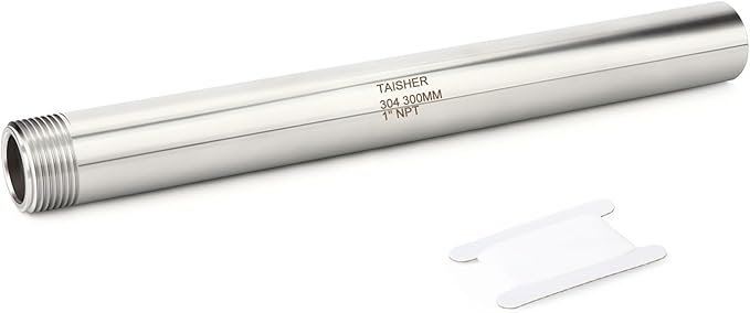 TAISHER 1PCS 304 Stainless Steel Pipe Fittings, 1" NPT Male Threaded, 12" Length Weld Nipple Cast Pipe