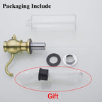 RANDOM Brushed Gold Soap Dispenser for Kitchen Sink,Built in Sink Soap Dispenser with Solid Brass Pump Head Soap Dispenser Extension Tube Kit and 11 Ounce Large PET Liquid Soap Bottle.RD84038BG