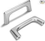 10 Pack 3 Inch(76mm) Hole Center Modern Polished Chrome Cabinet Pull Handle Timeless Vanity Drawer Pull Handle Classic Cabinet Hardware for Kitchen Dresser Bathroom, Screws Included, Chrome(3x10)