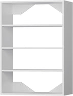 Short Tower Closet Unit, Modular Closet System, Wood Closet System Organizer with Storage for Walk In Closets, Clothing Rack Wardrobe Closet for Hanging Clothes, Bedroom, White, 19.5"W