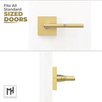 Mega Handles Prime Dummy Door Handles - 6 Pack Heavy Duty Gold Door Handle, Non-Turning Door Handle for Hallway, Closet & French Doors, Single Side, Fits All Standard Doors - Satin Brass