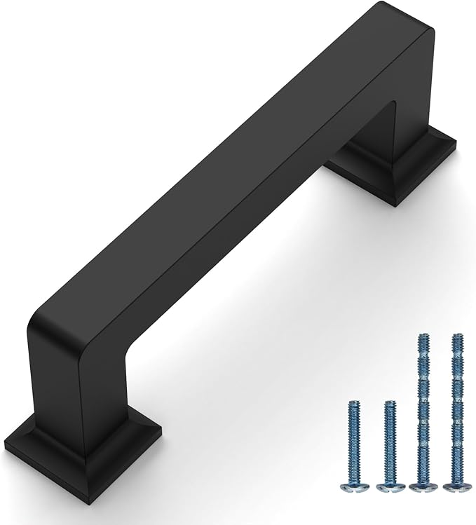 10 Pack 3"(76mm) Matte Black Cabinet Pulls Kitchen Cabinet Handles Drawer Pulls Cupboard Hardware for Cabinets CK0078