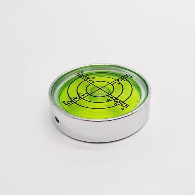 Aluminium High Precision Horizontal Leveler Bead Bubble Level Tool Circle Round Diameter 1.2 Inch 30mm (Silver,Green)
