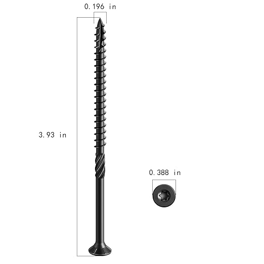 #10 * 4" Black Deck Screws, (106pcs) 2 lbs.Exterior Wood Screws, Rust Resistant epoxy Coated, Bronze, T25 Star Bit