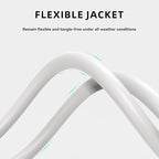 15ft Outdoor Extension Cord - 16/3 Heavy Duty SJTW Waterproof White Electrical Cable with 3 Prong Grounded Plug for Safety, Great for Lawn and Major Appliances