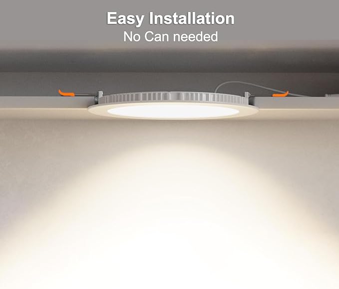 24 Pack Canless Recessed Lighting 6 Inch LED Ceiling Lights, 6000K Daylight, 1050LM High Brightness LED Lights, 12W 110W Eqv, Ultra-Thin Can Light
