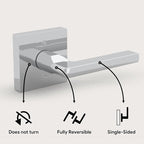 Mega Handles Prime Dummy Door Handles - 6 Pack Heavy Duty Chrome Door Handles, Non-Turning Door Handle for Closet & French Doors, Single Side, Fits All Standard Doors - Polished Chrome