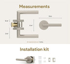 Mega Handles Ronn Passage Lever Door Handle Set for Hallway, Closet and Bathroom, Heavy Duty Door Levers, Fits All Standard Door Sizes, Screws Included - Satin Nickel (1 Pack)
