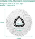 20PCS Spin Mop Replacement Head,100% Microfiber Mop Heads Replacements Compatible with Triangle Spin Mop,360 Degree Round Spin Mop Replacement Head for Easy House Cleaning Floor Mopping
