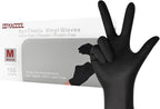 Disposable Gloves Medium, Nitrile and Vinyl Blend Material Gloves, Latex Free, 4 Mil,100 Pc. - Food Grade Glove for Cleaning, Food Prep,Hair Dye, Tattoo, Black