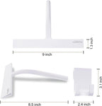 Shower Squeegee 9" with Silicone Hook - All Purpose Squeegee for Shower Glass Door Mirrors Bathroom Tiles Car Windows Glass Door Blade Showers - White