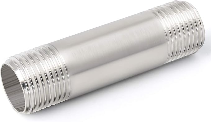 TAISHER 2Pcs Stainless Steel Pipe Fittings, 3/4" NPT x 3/4" NPT Male Threaded, 2" Length Nipple Cast Pipe
