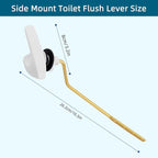 2Pack Universal Side Mount Toilet Handle Replacement Kit Compatible with Kohler K-GP30324-CP/Glacier Bay Toilet with Flapper Chains, Metal Toilet Flusher Lever, White