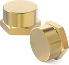 GASHER 3/4"NPT Brass Pipe Cap, NPT Female Thread Socket Pipe End Cap Plugs Fitting 10PCS