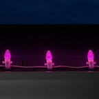 Wintergreen Lighting OptiCore C7 LED Christmas Light Bulbs - 25 Pack Heavy Duty Premium Outdoor Christmas Lights, E12 Base (Pink Faceted)