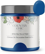 Country Chic All-in-One Chalk Paint for Furniture, Cabinets, Home Decor, Eco-Friendly, Matte Finish, Built-In Primer & Top Coat for Wood, Metal - Bling Bling (Royal Blue) - 8 oz (237 ml)