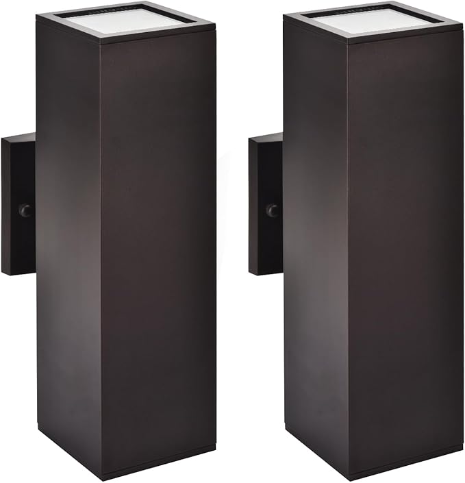 Outdoor Wall Lights with Dusk to Dawn Photocell Sensor, Exterior Light Fixture Wall Mount with A19 LED Bulbs, Up Down Outdoor Sconce Lights for House Porch Front Door 13" Height