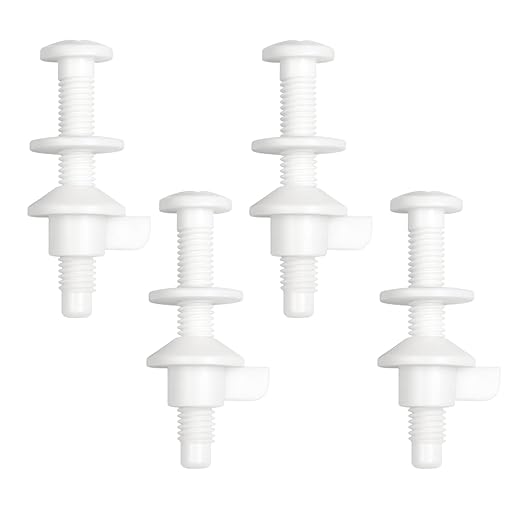 4Pcs Universal Toilet Tank Bolts Nuts, Heavy Duty Toilet Seat Screw Bolt Set, Premium Stainless Steel Hardware with Rubber Washers, Extra Long Nuts Easy Installation (MFL12-2)