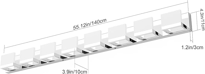 Tipace 8 Lights Modern LED Chrome Vanity Light for Bathroom Wall Light Up and Down LED Bathroom Light Fixtures Over Mirror(White Light 6000K)