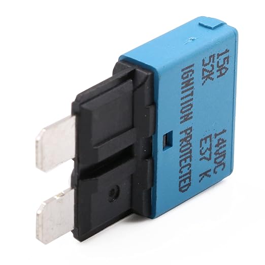 DC 12V 15A Fuse Circuit Breaker Low Profile Auto Reset E37- UL Certified ATO ATC, Self-Resetting Blade Breakers Fuses 15 Amp for Car, RV, Automotive, Boat, Solar, Marine - Pack of 3