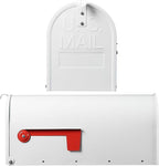 Metal Mailboxes Post Mount, Galvanized Steel Outside Mail Box, Standard Medium Capacity, 20 x 8.7 x 6.7 Inches, White