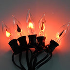 SUNSGNE Christmas Flicker Flame Light Bulbs, Crystal Clear Flame Tip Candelabra Bulbs, C18 Flickering Replacement Bulbs Dances with Orange Flame, 1 Watt, 120 Volt, E12 Candelabra Base, 12 Pack