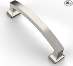 Asidrama 20 Pack 4 Inch(102mm) Hole Centers Kitchen Cabinet Handles, Brushed Satin Nickel Cabinet Pulls Kitchen Cabinet Hardware for Cupboard Drawer Pulls
