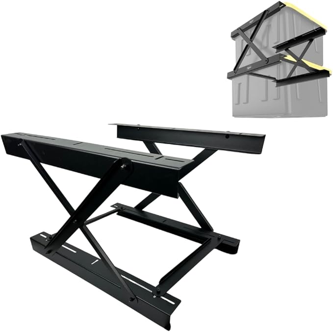 Koova Dual Rail Heavy Duty Overhead Garage Storage System - Stacking Overhead Storage Rails, Made in USA, Easy Installation, Hardware Included, Tote Bin Storage Solution