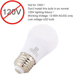 12V-60V LED Light Bulb E26 Regular Light Base,4000K Daylight, 12V AC DC Low Voltage 3W LED Equivalent 25W Incandescent Lamp, Medium Screw Base, 12V 24V 32V 36V 48V 60V A15 Bulb, Not for 120V, 2 Pack