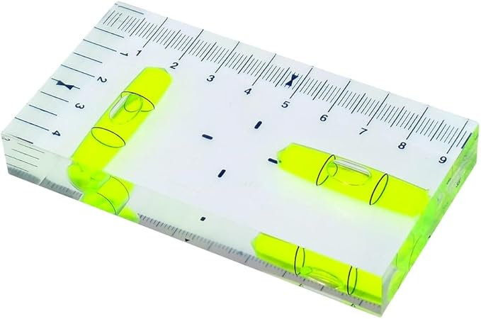 Transparent Rectangular high-Precision T-Shaped Level Integrated Small Household Water Level (non-magnetic green, 95 * 51 * 13mm)