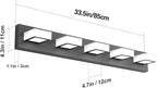 Ralbay LED Modern Black Vanity Lights 5 Lights Acrylic Matte Black Bathroom Vanity Lights Over Mirror