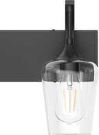 Ralbay Black Vanity Light 2 Lights Industrial Bathroom Light Fixtures Over Mirror with Clear Glass Black Bathroom Wall Mount Lighting Sconce