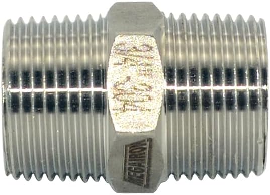 3/4" x 3/4" NPT Male Threaded Hex Nipple,Stainless Steel 304 Quick Coupler Pipe Fitting