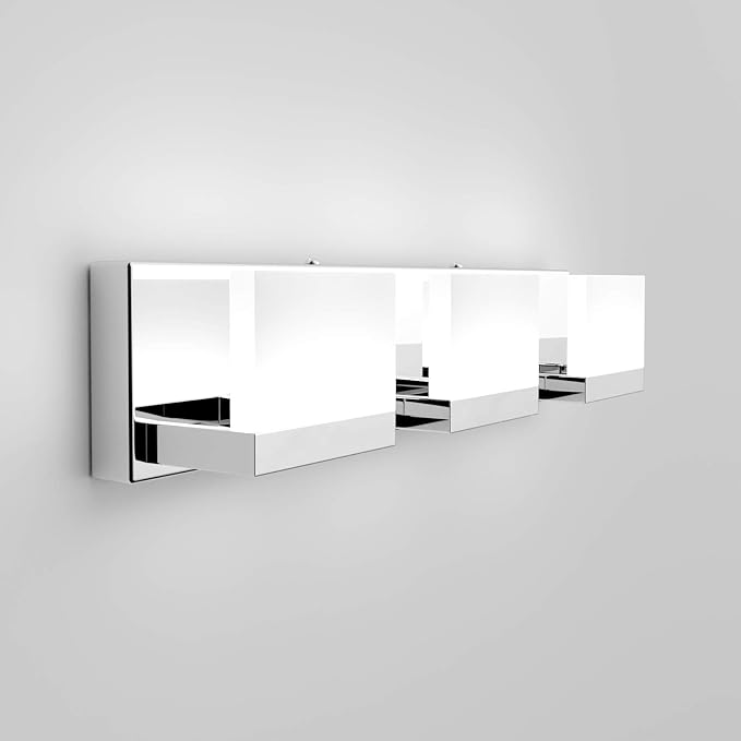 Tipace Modern 3 Lights LED Vanity Light for Bathroom Up and Down Chrome Bathroom Wall Light Fixtures Over Mirror(White Light 6000K)