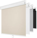 ChrisDowa Cordless Blackout Roller Shades for Windows, Thermal Insulated UV Protection Pull Down Shades, Total Blackout Window Blinds for Home, Office, Bedroom, Door (70" W x 72" H, Beige)