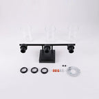 3 Light Bathroom Light Fixtures, 19.2 Inches Bathroom Lighting Fixtures Over Mirror, Black Vanity Light with Clear Glass Shades