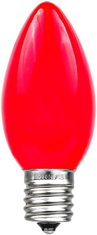 Novelty Lights 500 Case C9 Ceramic Outdoor Christmas Replacement Bulbs, Red, E17/C9 Intermediate Base, 7 Watt