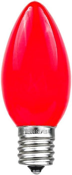 Novelty Lights 500 Case C9 Ceramic Outdoor Christmas Replacement Bulbs, Red, E17/C9 Intermediate Base, 7 Watt