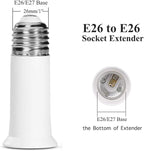 E26 Socket Extender, E26 to E26 Lamp Socket, 6.5CM/2.56 Inch Socket Extension Adapter, 2-Pack