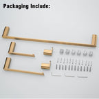 RANDOM Champagne Bronze Towel Bar Set 5 Piece Bathroom Hardware Set Include 9.8/23.6 Inch Towel Holder Toilet Paper Holder and 2 Towel Hooks Stainless Steel Bathroom Accessories Kit Wall Mount