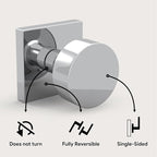 Mega Handles SUANA Dummy Door Knob for Hallway, Closet and Bathroom, Reversible Heavy Duty Design Door Knobs, Fits All Standard Door Sizes, Screws Included - Polished Chrome (2 Pack)