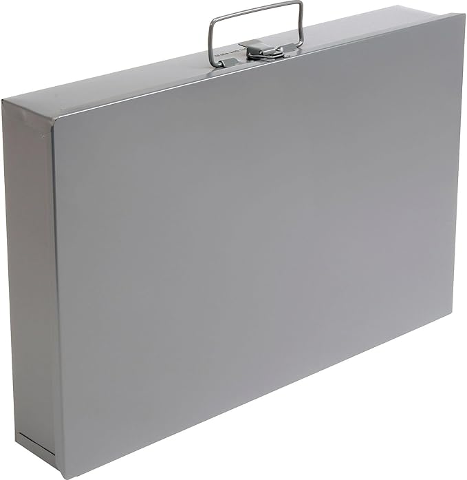 Global Industrial Durham Steel Compartment Box Rack with 4 Adjustable Divider Compartment Boxes, 20 x 15-3/4 x 15