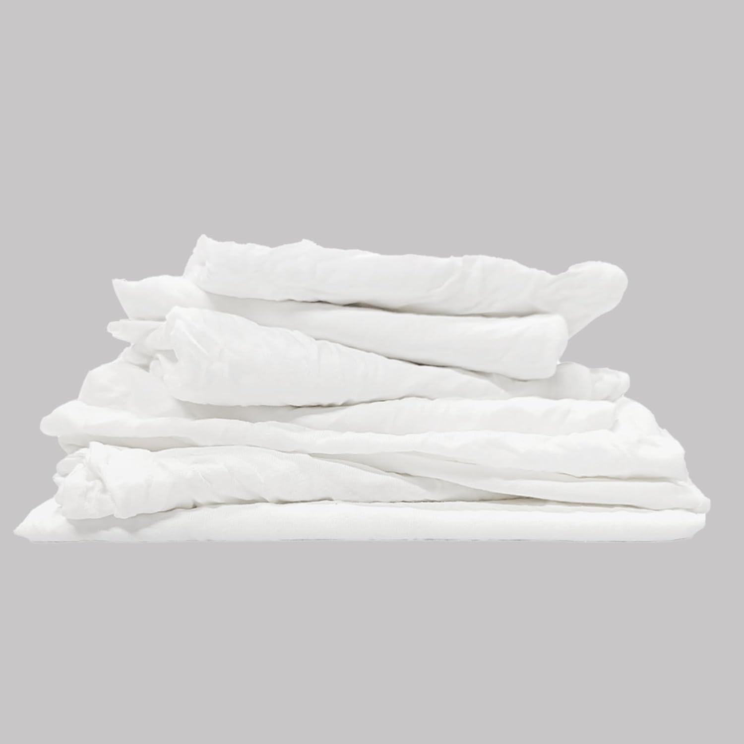 Recycled White T-Shirt Cleaning Rags (600 lbs. Pallet 12x50 lbs. Box) – Shop Rags Bulk for Oil, Stain, Grease, Paint, and Auto Cleaning, Multipurpose