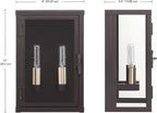 GLOBE Electric 60000131 2-Light Outdoor Wall Sconce, Dark Bronze, Matte Brass Accents, Weatherproof Glass Door Closure
