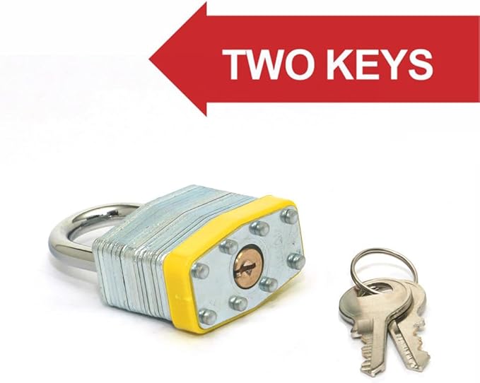 Keyed Alike Laminated Steel Padlocks with Normal Shackle for Sheds, Fences & Lockers (48-Pack)