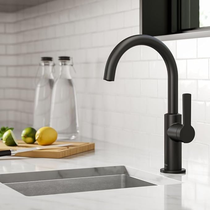 KRAUS Oletto Single Handle Kitchen Bar Faucet in Matte Black, KPF-2822MB