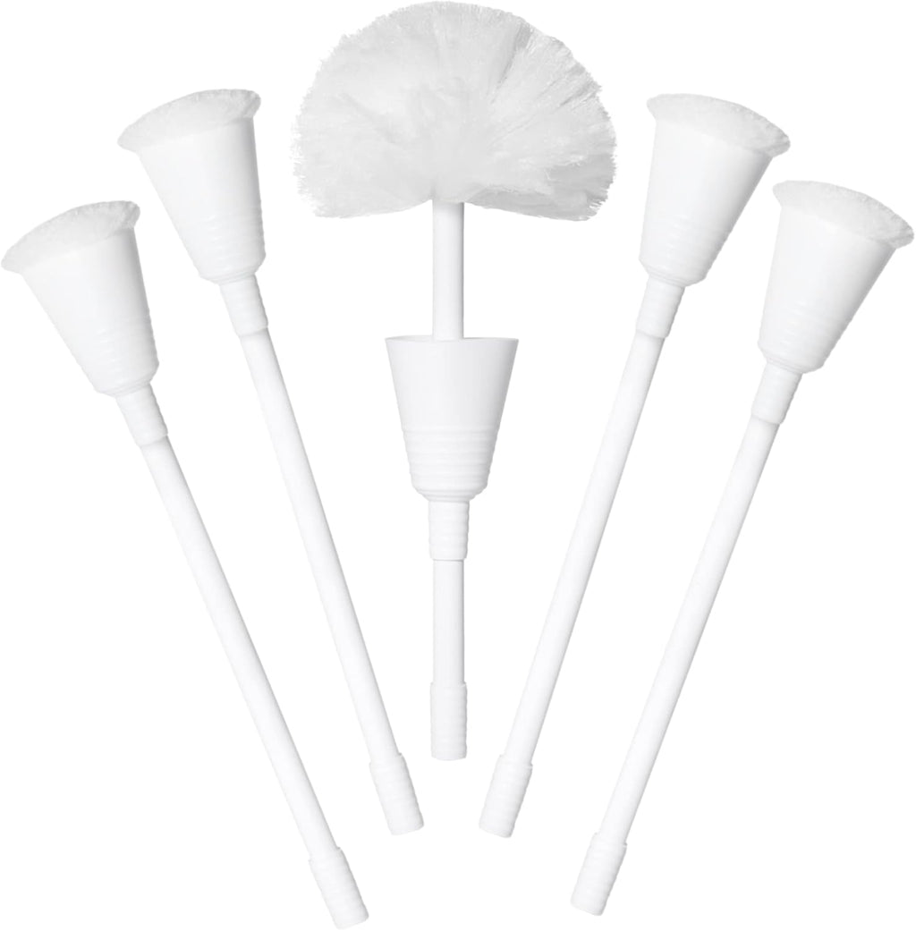 Don Aslett Johnny Mop | Set of 5 Toilet Brushes | 14" Handle to Easily Clean Toilet or Shower | Scratch Free Bowl Swab | Safe to Use with Your Favorite Toilet Bowl Cleaner