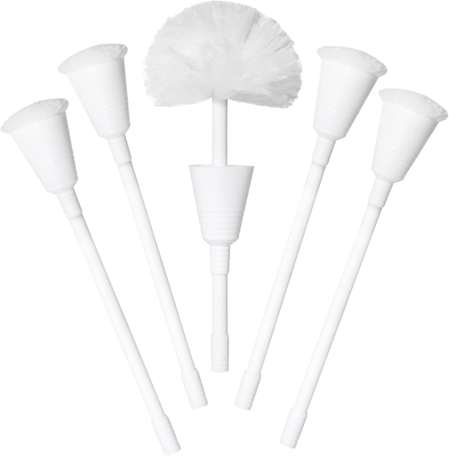 Don Aslett Johnny Mop | Set of 5 Toilet Brushes | 14" Handle to Easily Clean Toilet or Shower | Scratch Free Bowl Swab | Safe to Use with Your Favorite Toilet Bowl Cleaner